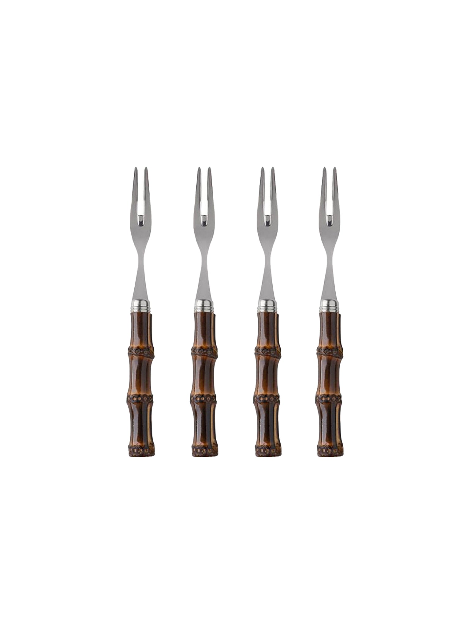 Sabre Paris Bamboo Dark Cocktail Forks Set of Four