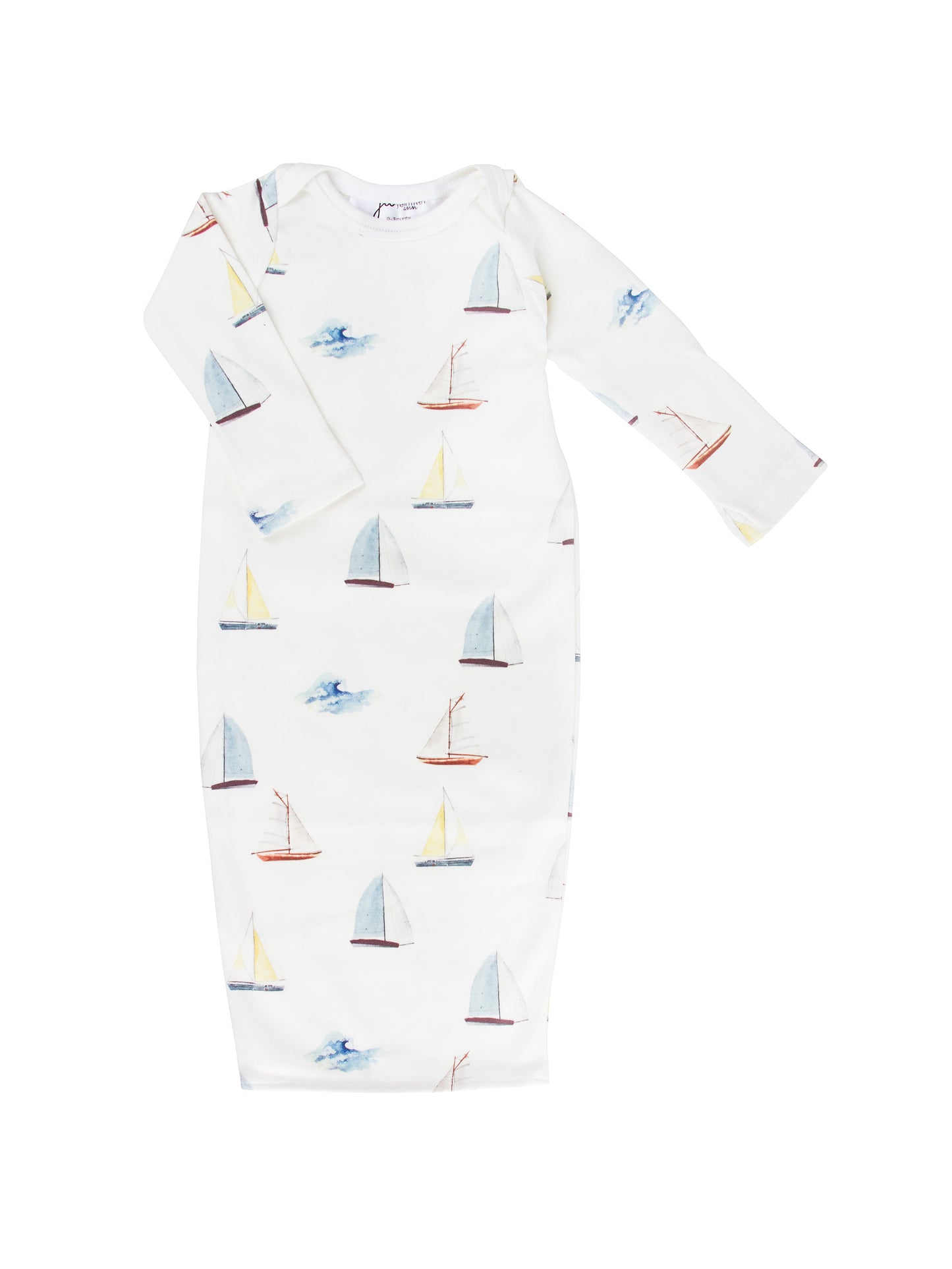 Sailboats Organic Baby Gown Weston Table