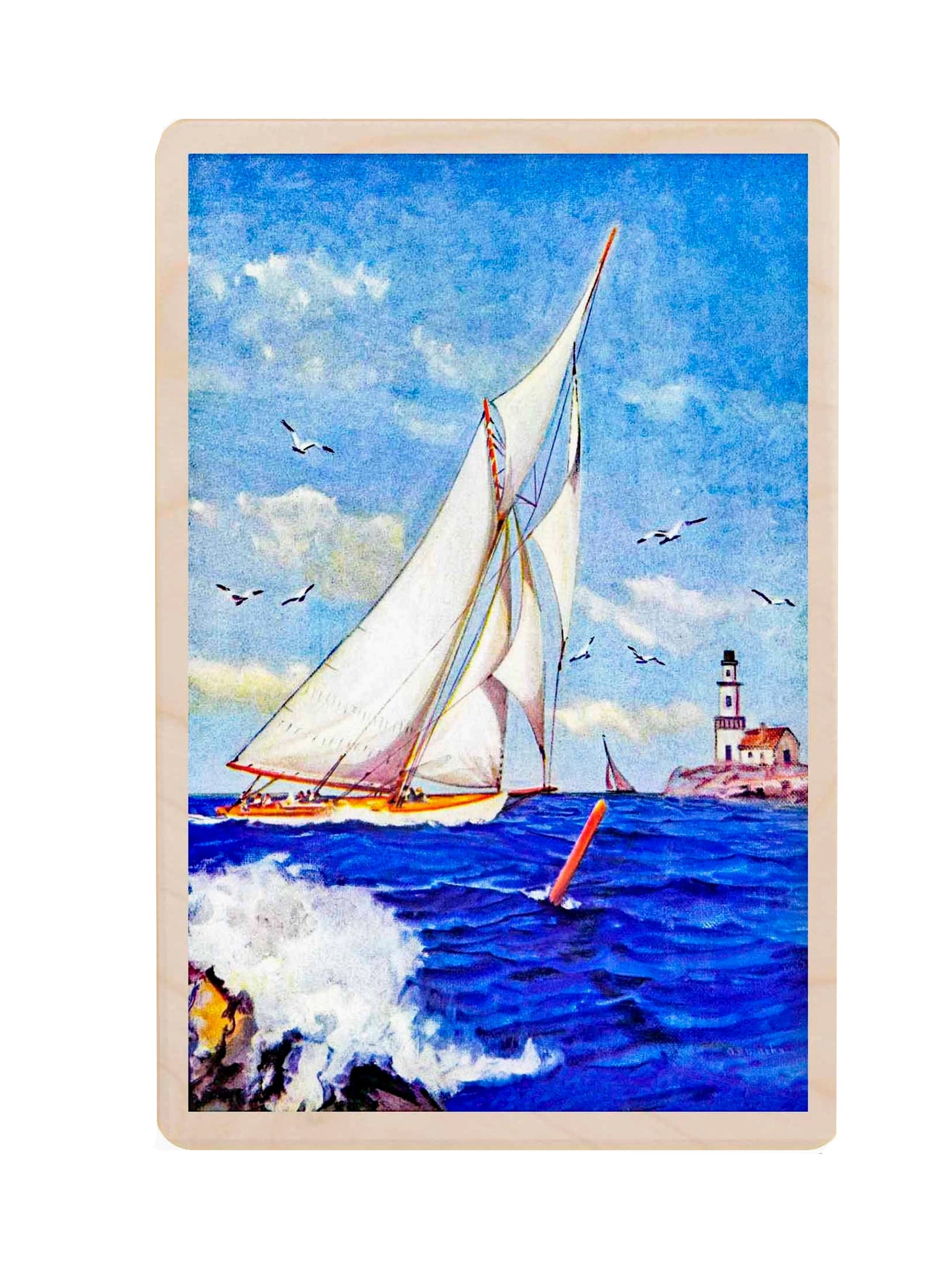 Sailing Wooden Postcard Weton Table