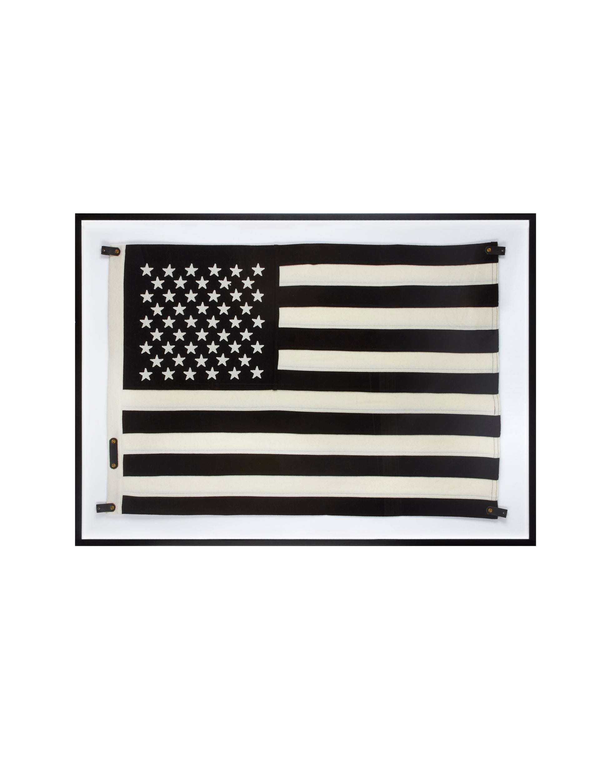 Savarin Handmade Framed Black and White American Flag Weston Table