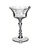 Vintage 1940s Rose Point Cambridge Etched Champagne Glasses