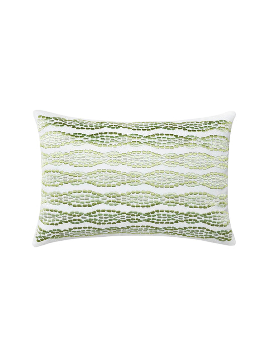 Sferra Cobblestones Green and White Pillow Weston Table