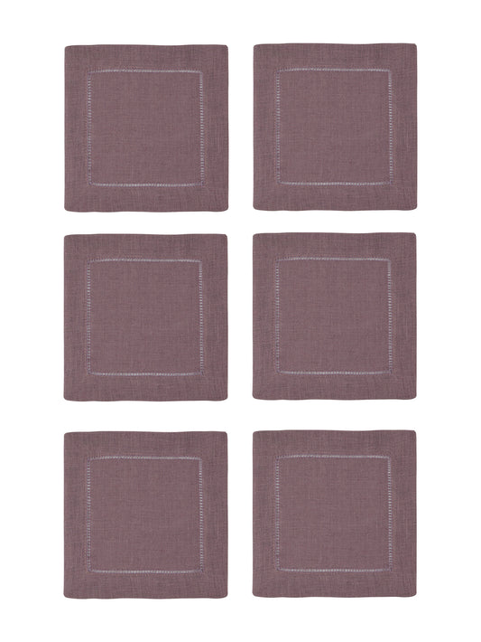 Sferra Festival Cocktail Napkins Mauve Set of Six Weston Table