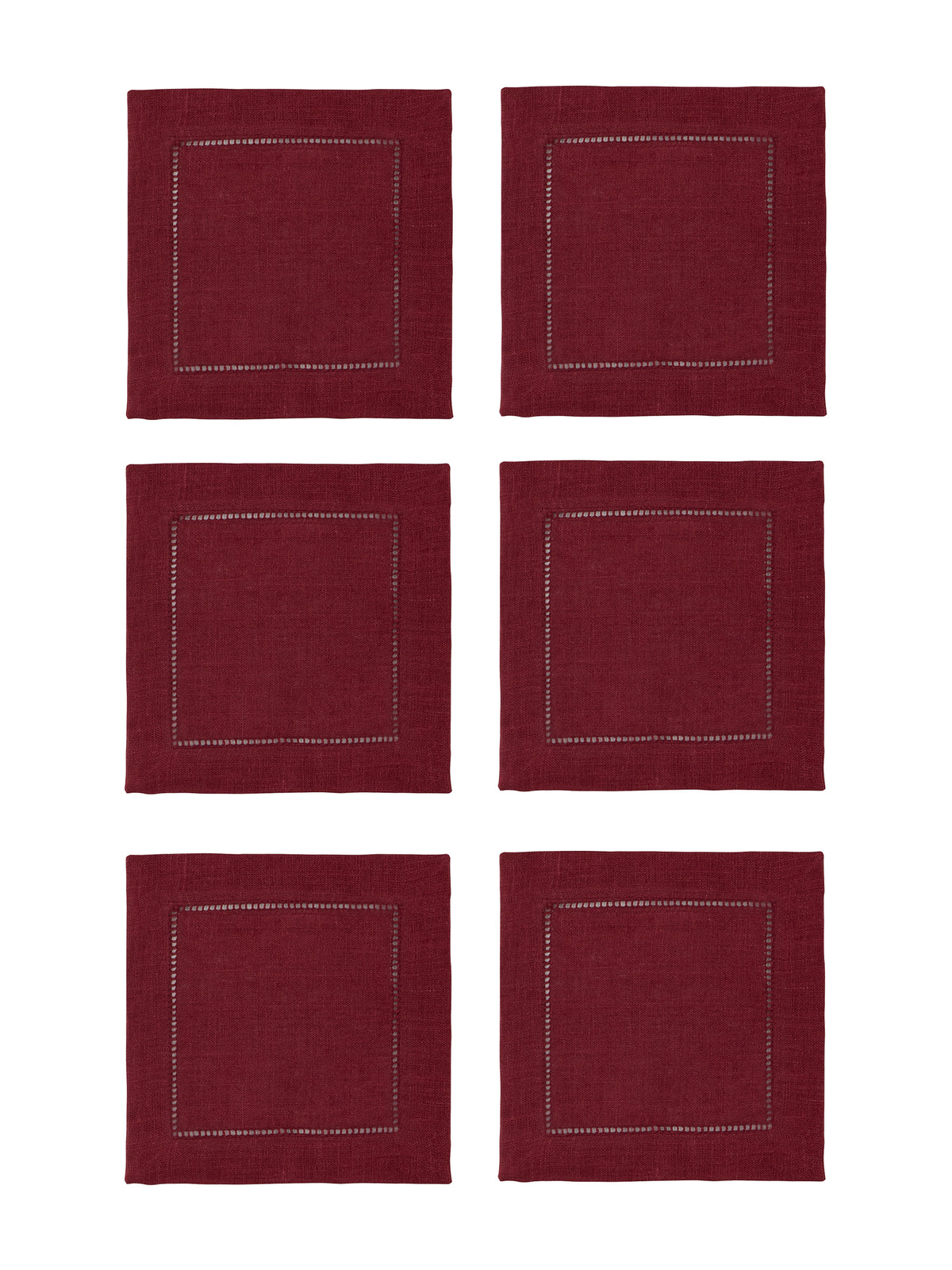 Sferra Festival Cocktail Napkins Merlot Set of Six Weston Table
