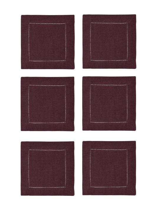 Sferra Festival Cocktail Napkins Raisin Set of Six Weston Table
