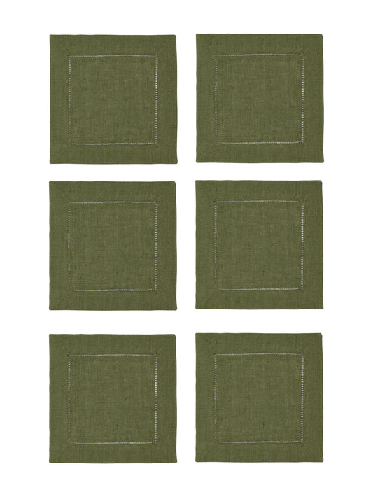 Sferra Festival Cocktail Napkins Sage Set of Six Weston Table