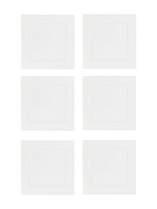 Sferra Festival Cocktail Napkins White Set of Six Weston Table