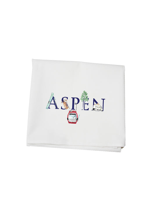 Ski Destination Flour Sack Towel Aspen Weston Table