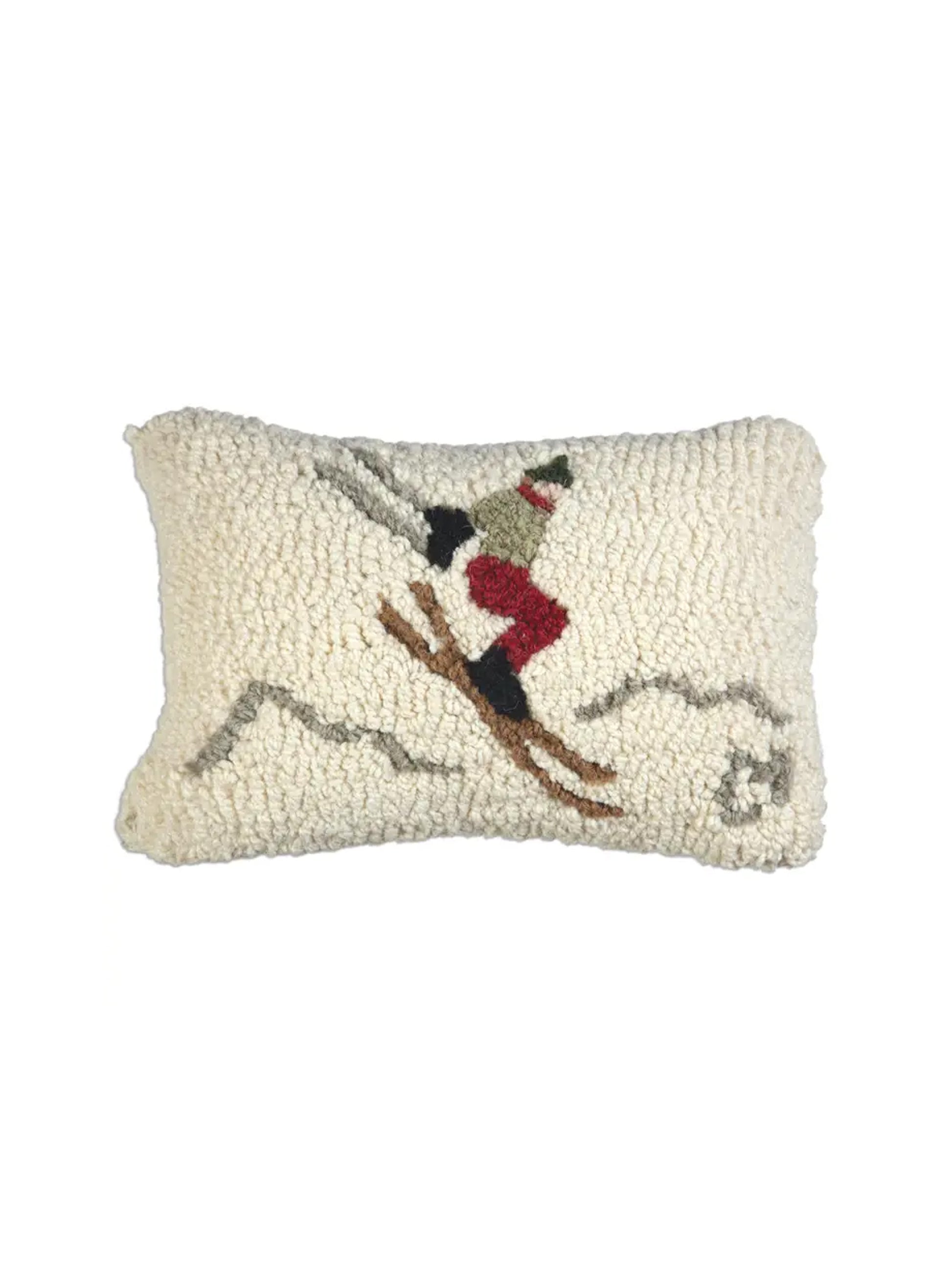 Ski Jumper Hooked Wool Pillow Weston Table