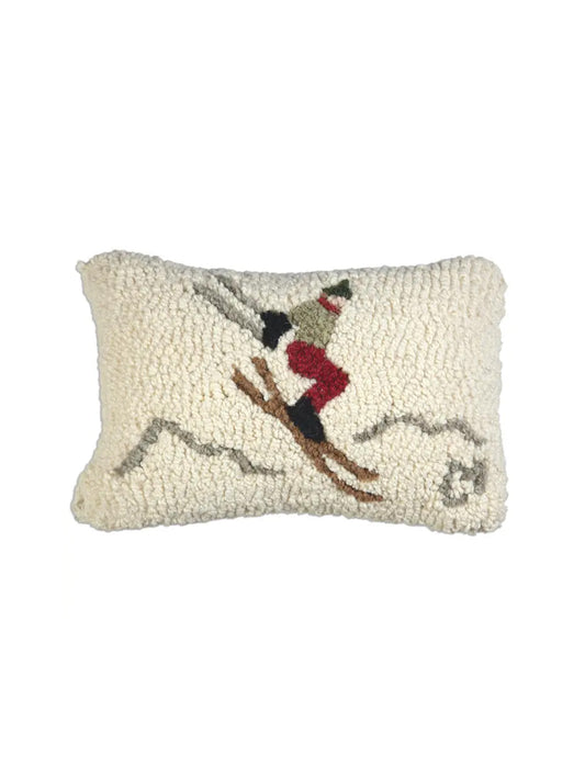 Ski Jumper Hooked Wool Pillow Weston Table