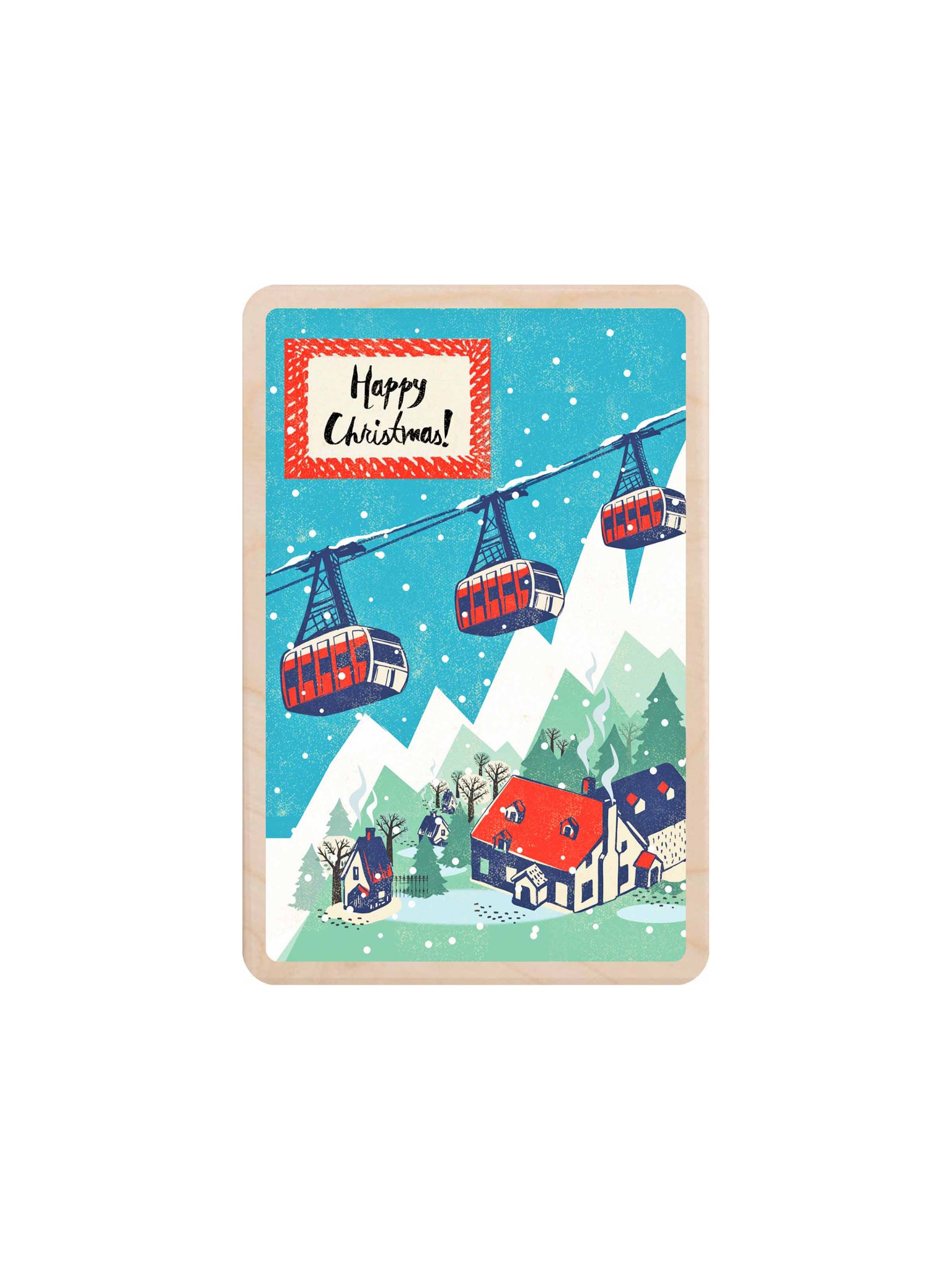Ski Lift Wooden Postcard Weston Table