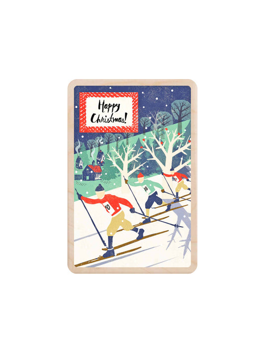 Ski Race Wooden Postcard Weston Table