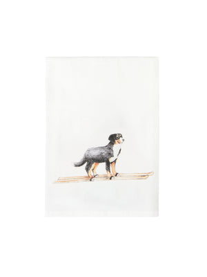  Ski and Holiday Dog Flour Sack Towels Bernese on Skis Weston Table 