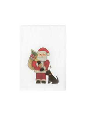  Ski and Holiday Dog Flour Sack Towels Santa and Black Lab Weston Table 