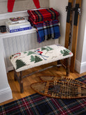 Skier Hooked Wool Top Bench Weston Table