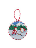 Smathers & Branson Christmas Hockey Santa Stocking Needlepoint Ornament Weston Table SP