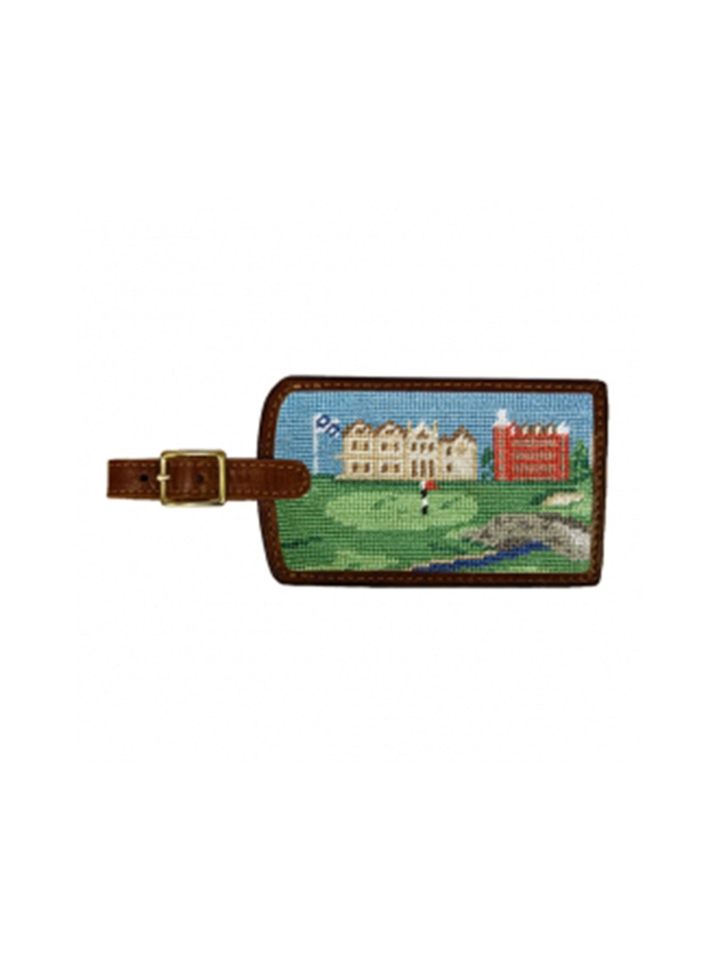 Smathers & Branson St. Andrews Needlepoint Luggage Tag Weston Table