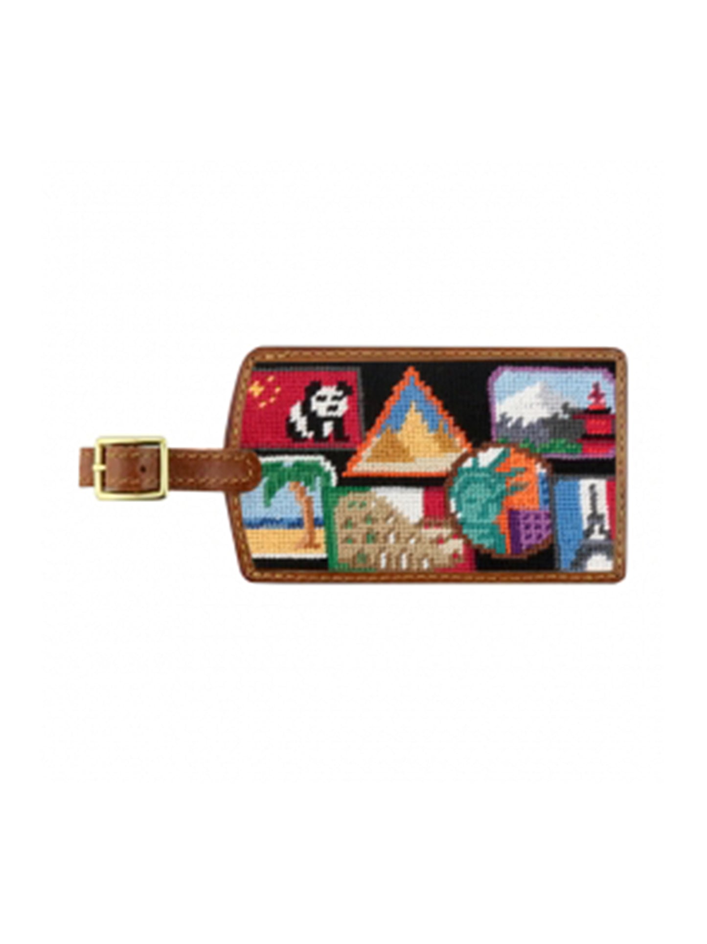 Smathers & Branson Travel Stickers Needlepoint Luggage Tag Weston Table