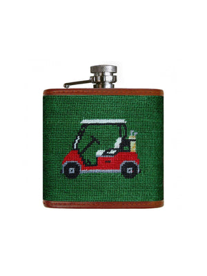  Smathers & Branson Needlepoint Flask Golf Cart Weston Table 