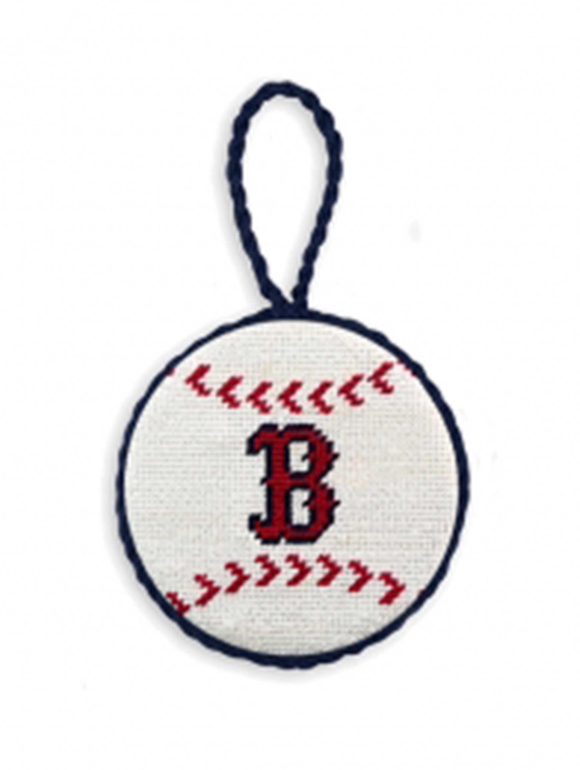Smathers & Branson Red Sox Needlepoint Ornament Weston Table