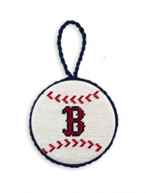  Smathers & Branson Red Sox Needlepoint Ornament Weston Table 