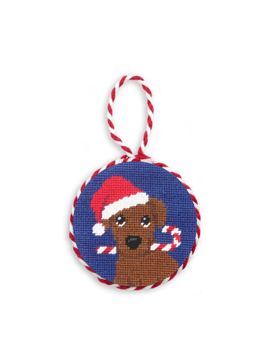 Smathers & Branson Christmas Chocolate Lab Needlepoint Ornament Weston Table