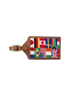  Smathers & Branson World Traveler Needlepoint Luggage Tag Weston Table 