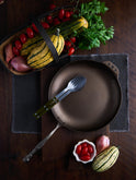 Smithey Hand Forged Carbon Steel Farmhouse Skillet Weston Table
