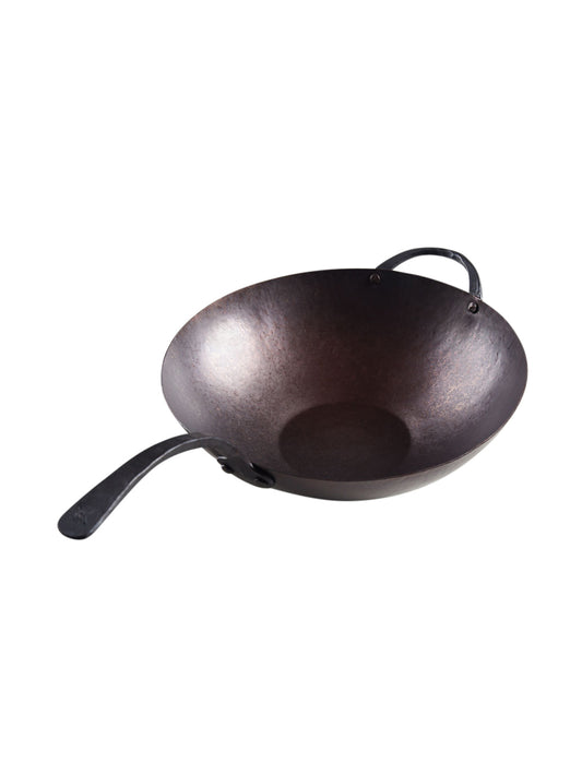 Smithey Hand Forged Carbon Steel Wok Weston Table