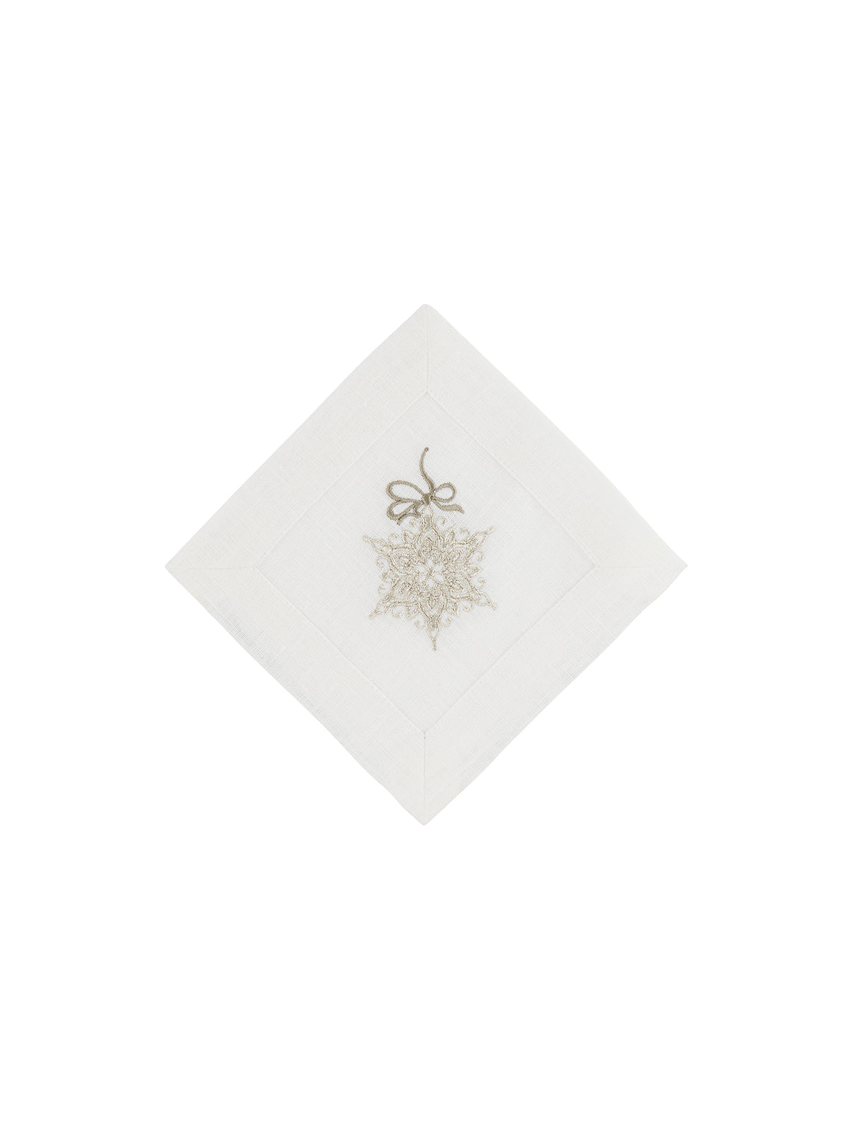 Snowflake White Cocktail Napkin Weston Table