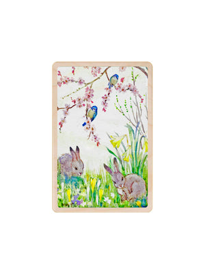  Spring Bunnies Wooden Postcard Weston Table 
