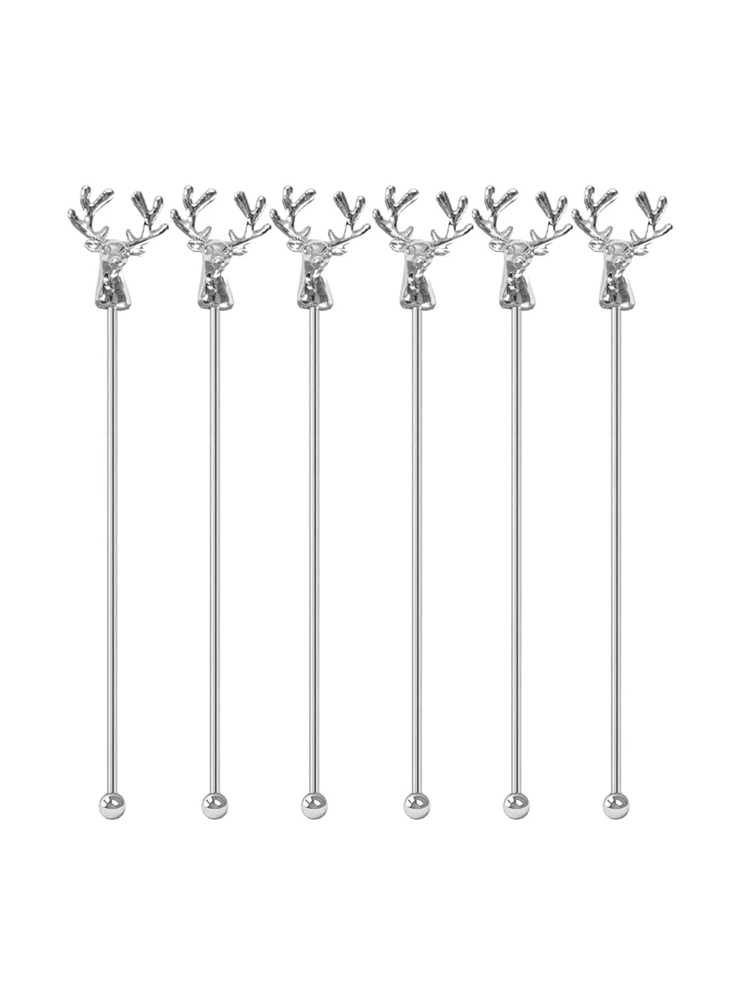 Stag Cocktail Stirrers Vintage Shiny Set of Six Weston Table 