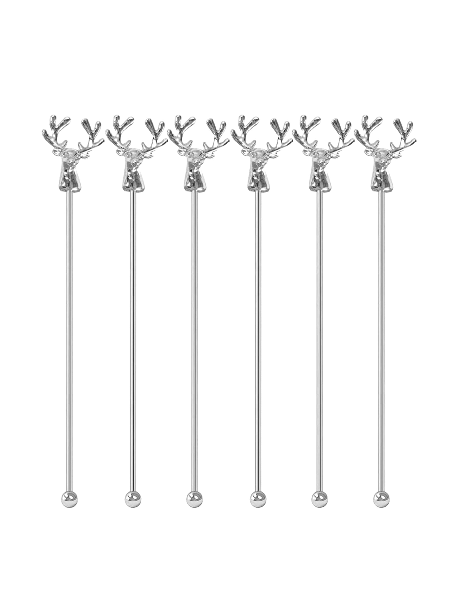 Stag Cocktail Stirrers Vintage Shiny Set of Six Weston Table 