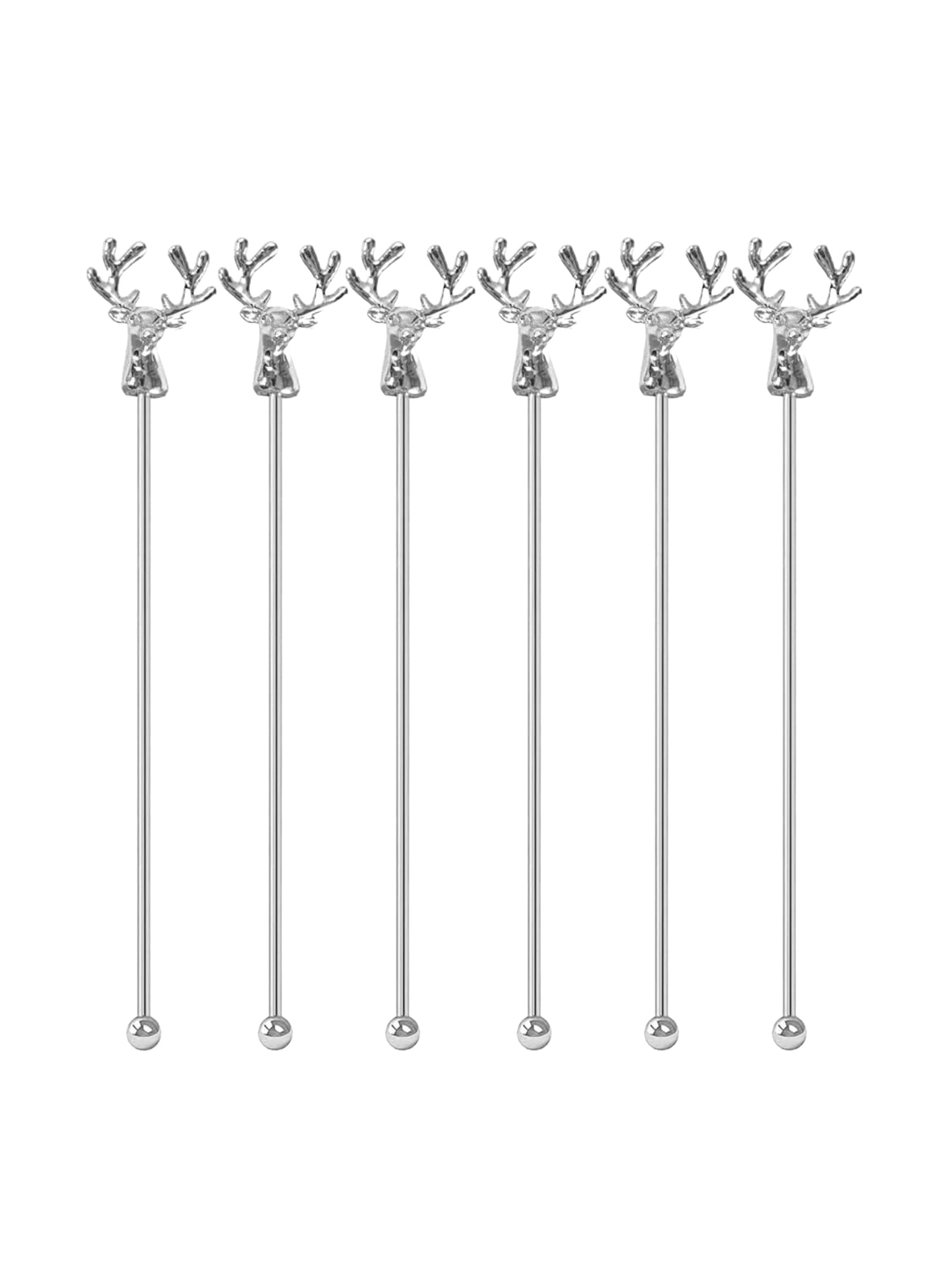 Stag Cocktail Stirrers Vintage Shiny Set of Six Weston Table 