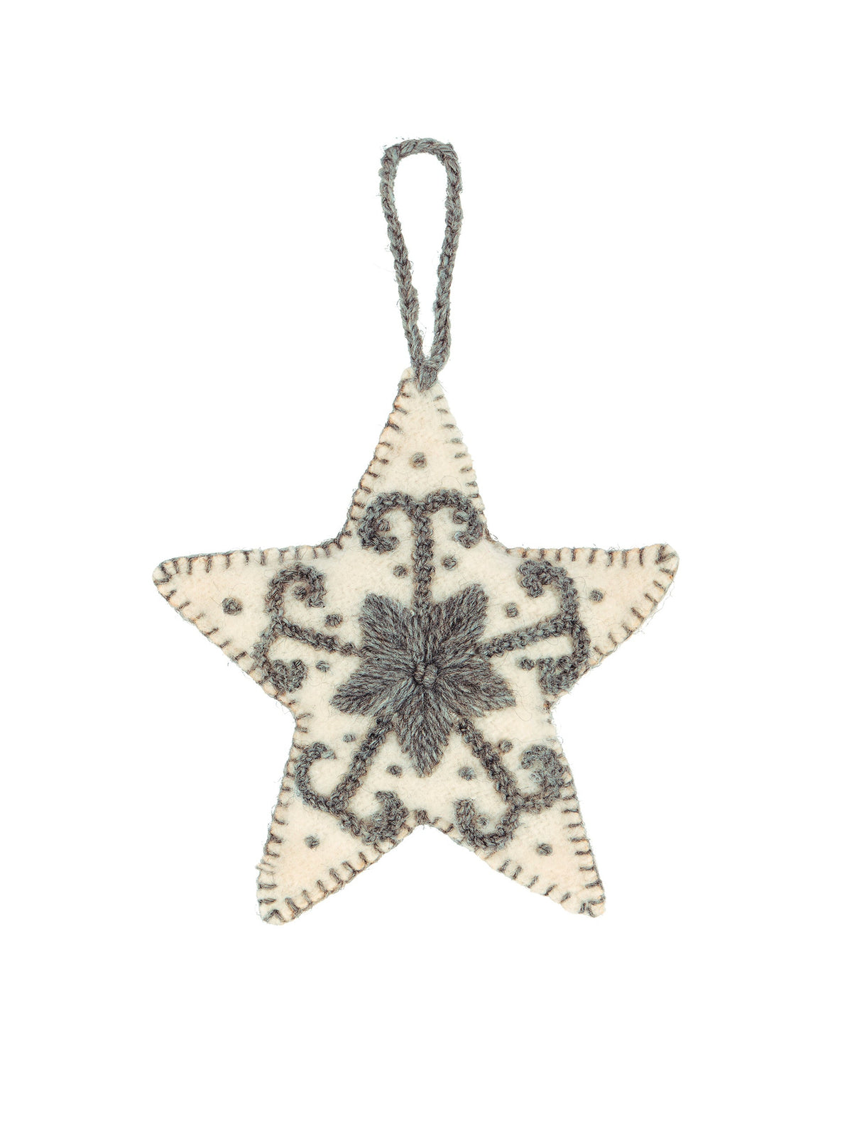 Star Wool Felt Ornament Cream Weston Table 