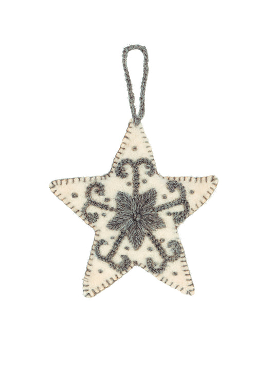 Star Wool Felt Ornament Grey Weston Table 