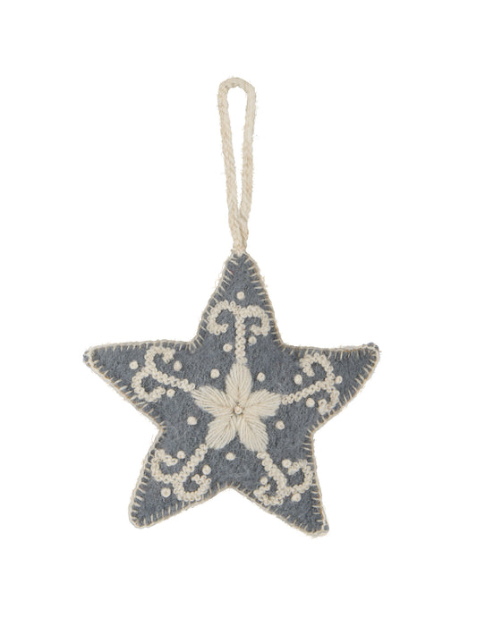Star Wool Felt Ornament Grey Weston Table 