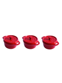 Staub Ceramic Mini 3 Piece Set Cherry Weston Table