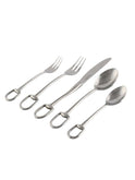 Stirrup Matte Silver Five Piece Place Setting Weston Table