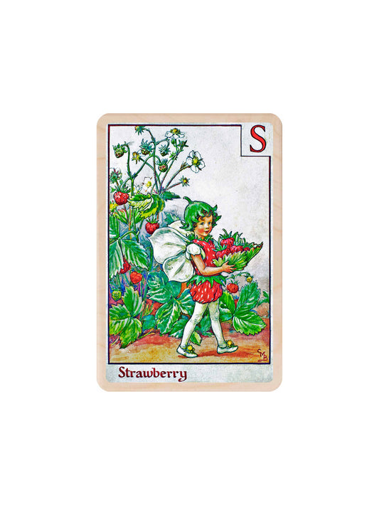 Strawberry Flower Fairy Wooden Postcard Weston Table