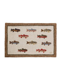 Summer Trout Hooked Wool Area Rug 34x26 Weston Table