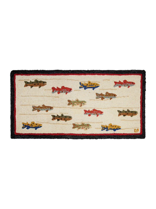 Summer Trout Hooked Wool Area Rug Weston Table