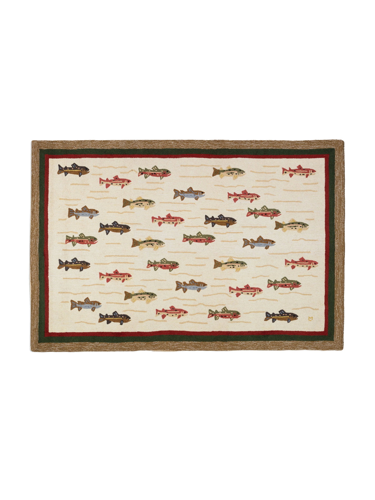 Summer Trout Hooked Wool Rug Weston Table