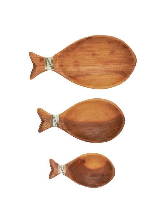 Tanzanian Hand Carved Fish Bowl Trio Weston Table