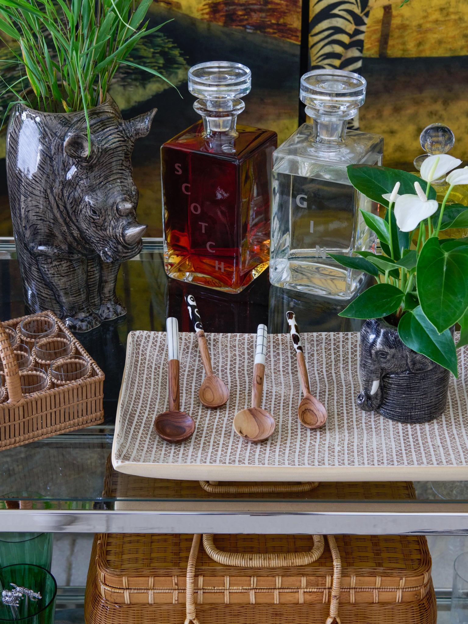 Tanzanian Wood and Bone Carved Spoons Weston Table