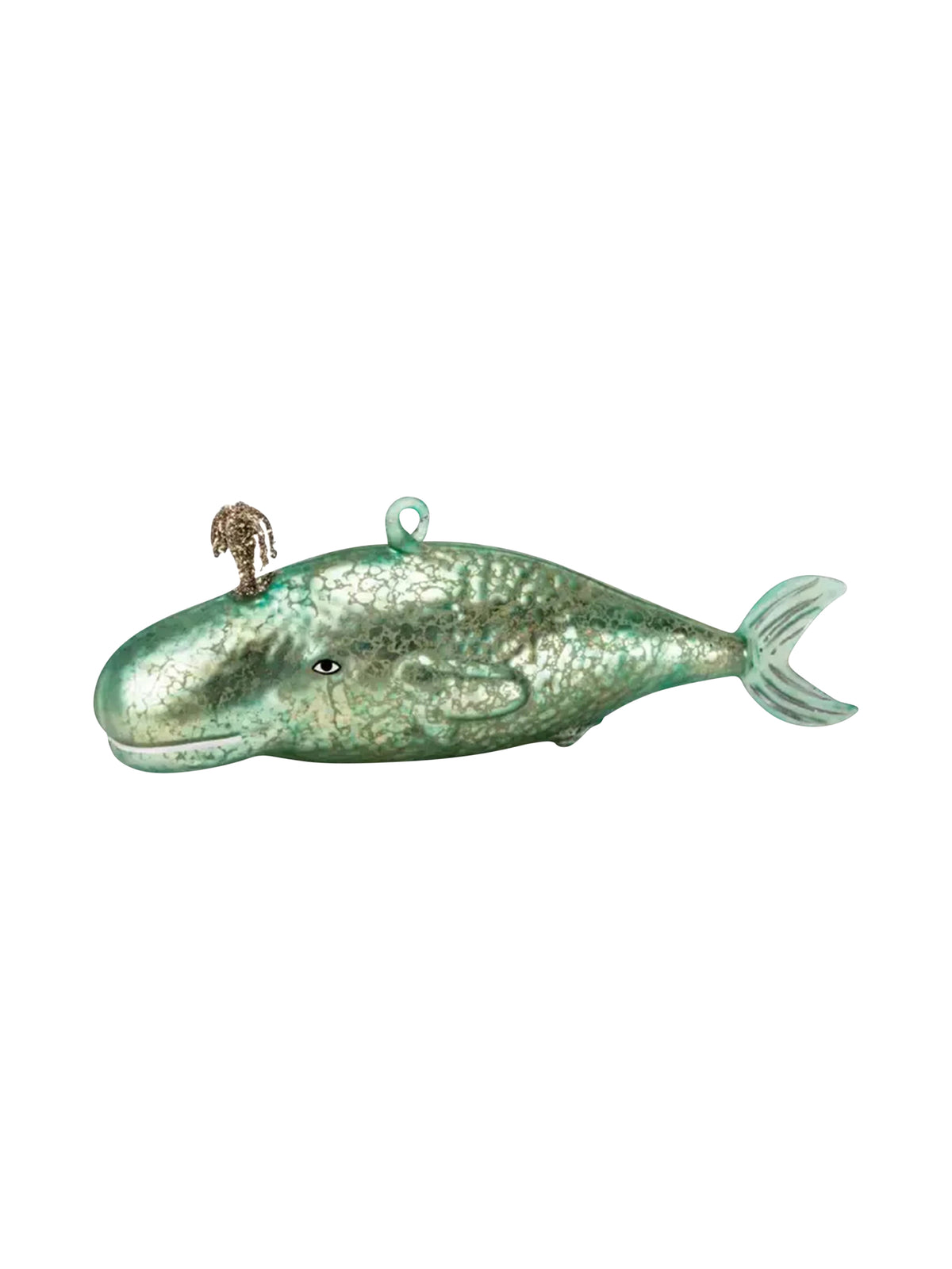 Teal Whale Glass Ornament Weston Table