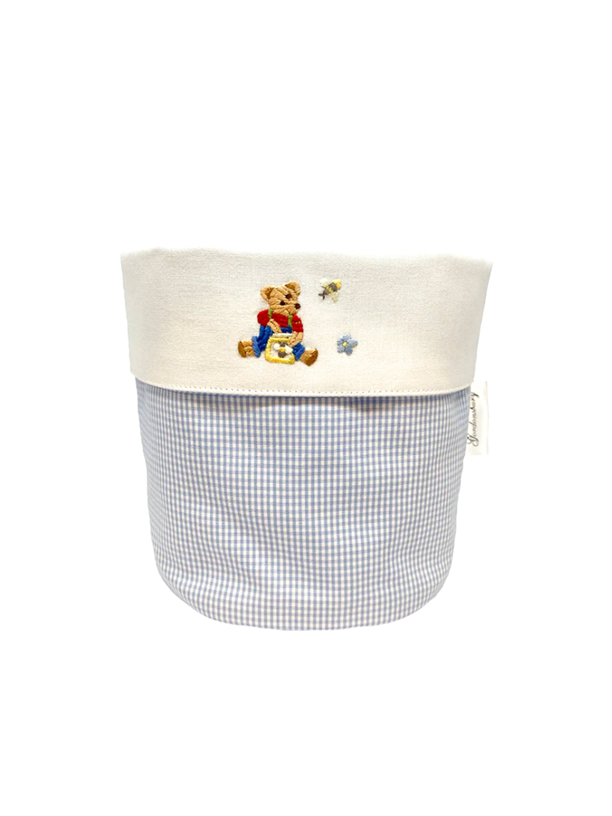 Teddy Bear Embroidered Blue Vanity Holder Weston Table