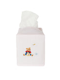 Teddy Bear Embroidered Pink Stripe Tissue Box Cover Weston Table