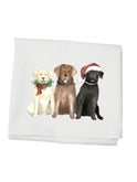 Three Labs Merry Christmas Flour Sack Towel