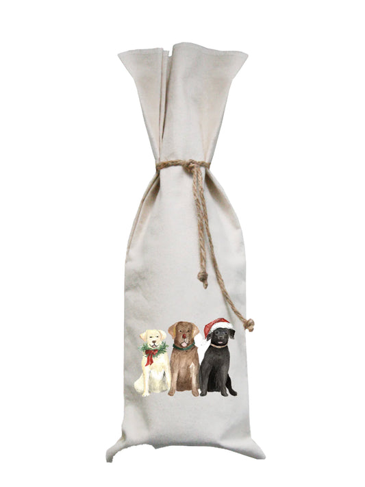 Three Labs Merry Christmas Wine Bag Weston Table